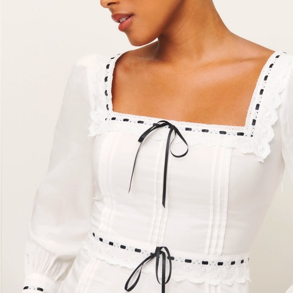 Reformation Haisley Top, White, Size 4 - Picture 2 of 5